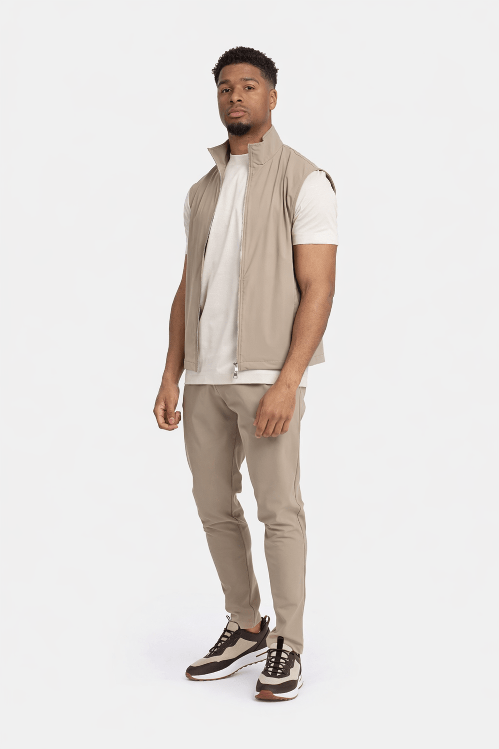 Lorenzo Tailored Gilet — Sand Beige